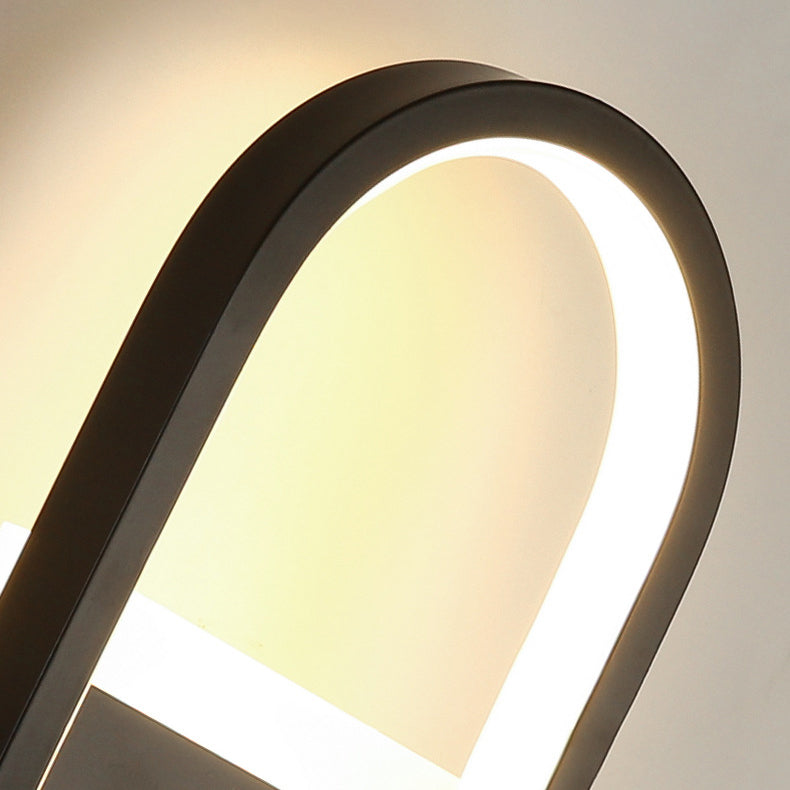 Moderne minimalistische Eisen Silikon elliptische Kreisbogen LED Wandleuchte Lampe für Schlafzimmer 