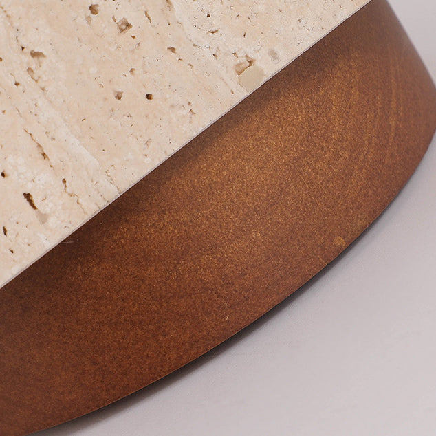 Colonne en travertin jaune Wabi-Sabi japonaise en bois, plafonnier semi-encastré à 1 lumière 