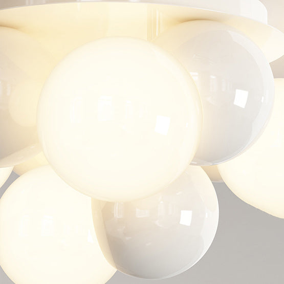 Lustre de plafond semi-encastré à 5 lumières en acrylique et fer contemporain pour chambre 