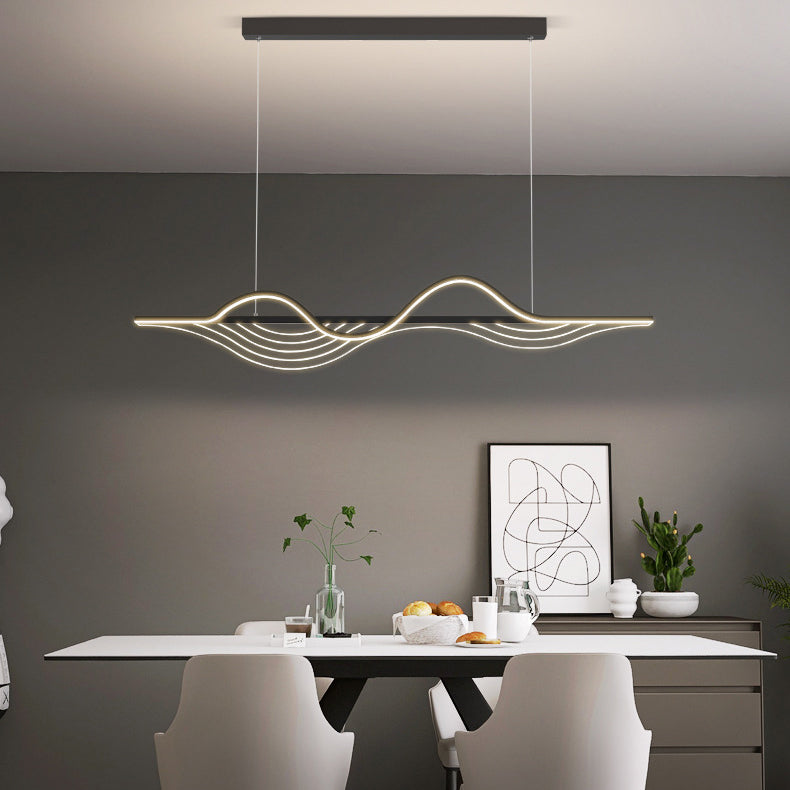 Moderne minimalistische lange Schmetterling Silikon Hardware Acryl LED Insel Licht Kronleuchter für Wohnzimmer 