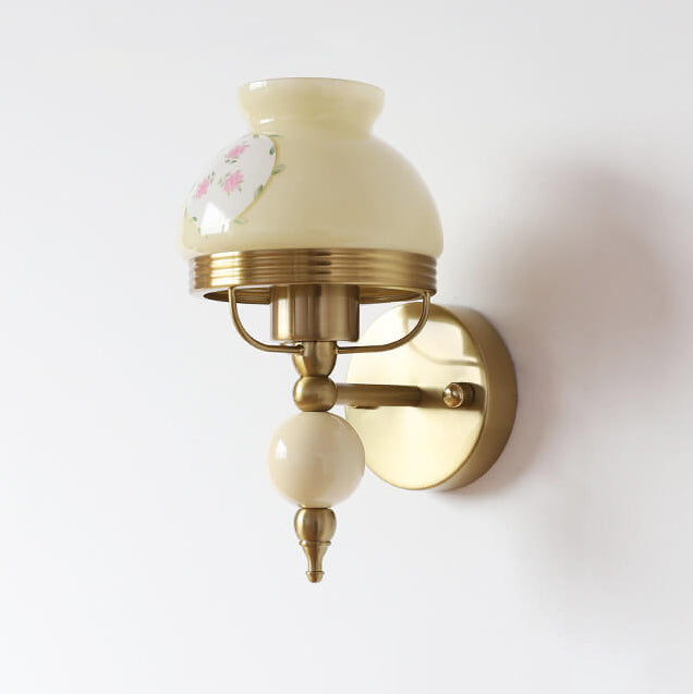 Vintage Minimalist Decorative Glass Globe 1-Light Wall Sconce Lamp