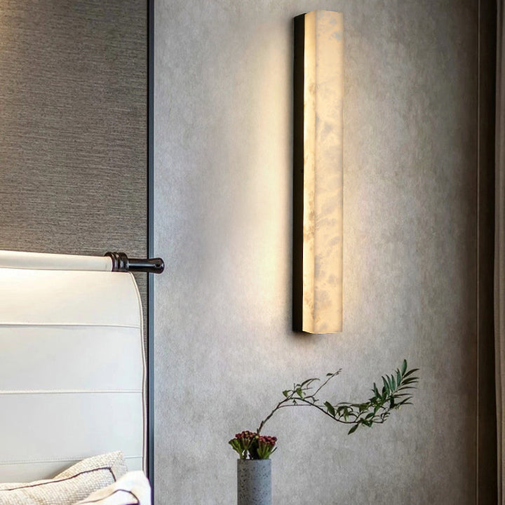 Applique murale LED en cuivre marbré minimaliste moderne pour salon 