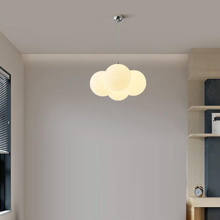 Lustre moderne minimaliste à bulles rondes en matériel PE 4/8 lumières pour salon 