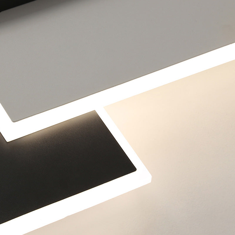 Plafonnier LED rectangulaire en acrylique et fer de simplicité moderne pour salon 