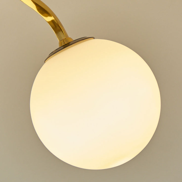 Lámpara de Araña Tradicional Francesa de Orbe de Cobre y Madera con Vidrio de 3/6/8 Luces para la Sala de Estar 