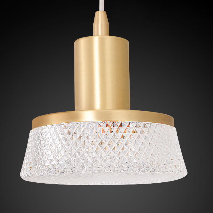 Moderne Luxus Hängeleuchte aus Vollkupfer Glas Zylinder Sphärische Diamant LED 