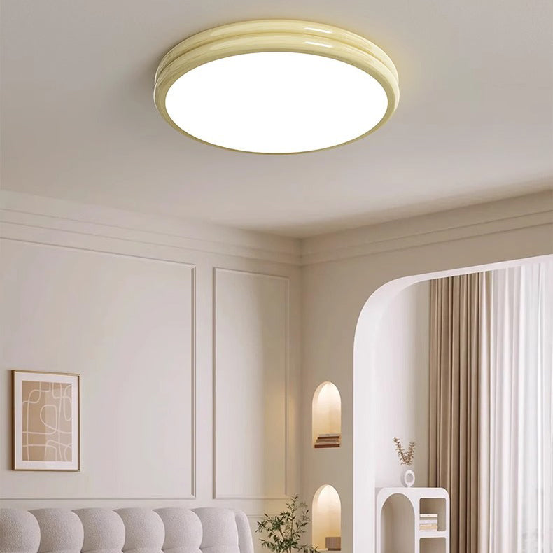 Luz de techo LED de montaje empotrado redonda de doble capa de aluminio acrílico minimalista moderna para dormitorio 