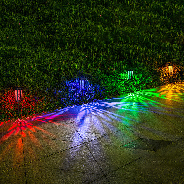 Contemporary Industrial Solar Hexagonal Plastic LED Lawn Insert Light For Outdoor Patio