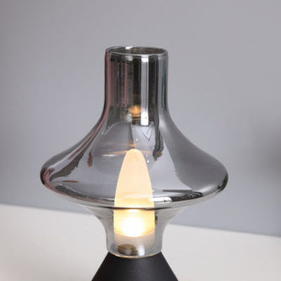 Zeitgenössische Einfachheit Glas Spinner Gyroskop Metall Basis LED USB Tisch Lampe Für Schlafzimmer 