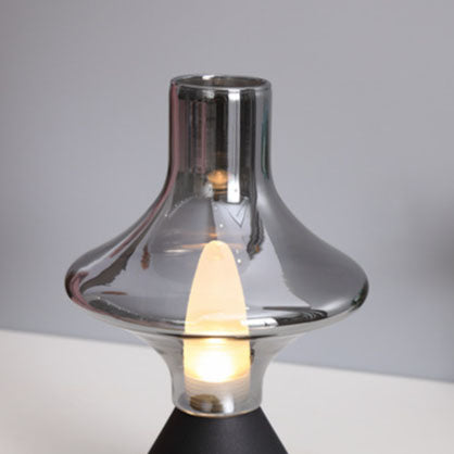 Zeitgenössische Einfachheit Glas Spinner Gyroskop Metall Basis LED USB Tisch Lampe Für Schlafzimmer 