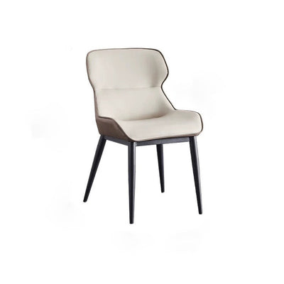 Dossier de chaise de salle à manger rembourré en cuir microfibre de luxe contemporain pour salle à manger 