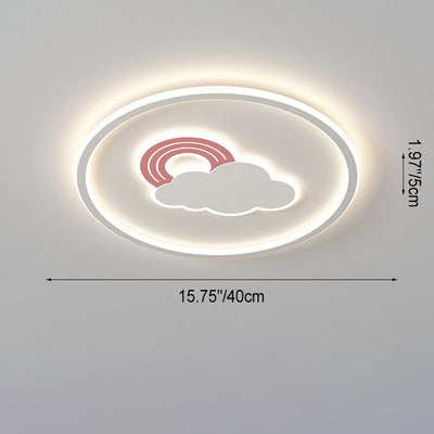 Plafonnier LED en acrylique avec nuage arc-en-ciel créatif contemporain pour salon 