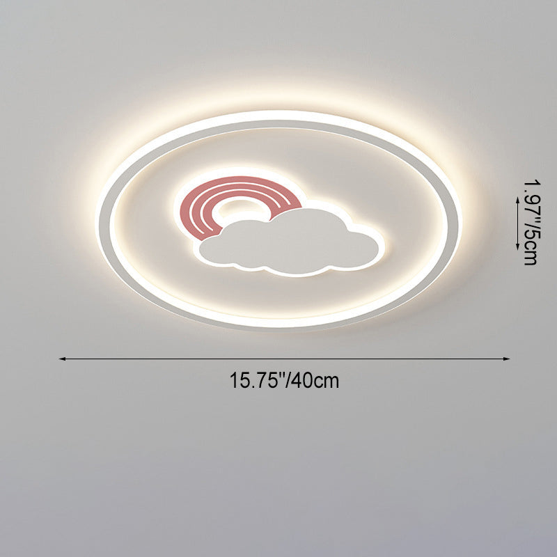 Plafonnier LED en acrylique avec nuage arc-en-ciel créatif contemporain pour salon 