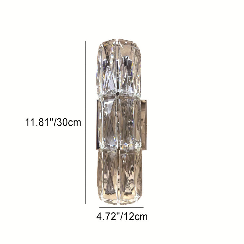 Moderno Lujo Plata Cristal Columna Aplique de Pared con 3/4/6 Luces 