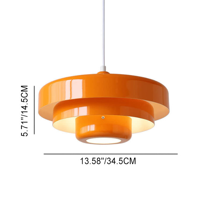Nordic Vintage mehrschichtige runde Metall-Pendelleuchte mit 1 Licht 