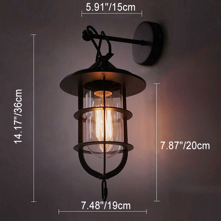 تصميم البيت العائم الزجاجي الحديدي الصناعي المعاصر - مصباح شمعدان جداري بإضاءة واحدة لغرفة الطعام 