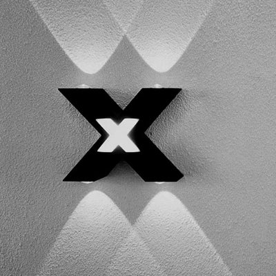 Applique murale LED en aluminium étanche minimaliste moderne en forme de X pour patio extérieur 