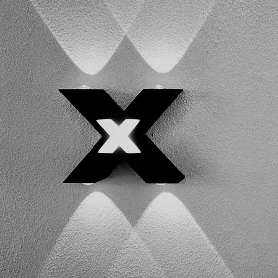 Applique murale LED en aluminium étanche minimaliste moderne en forme de X pour patio extérieur 