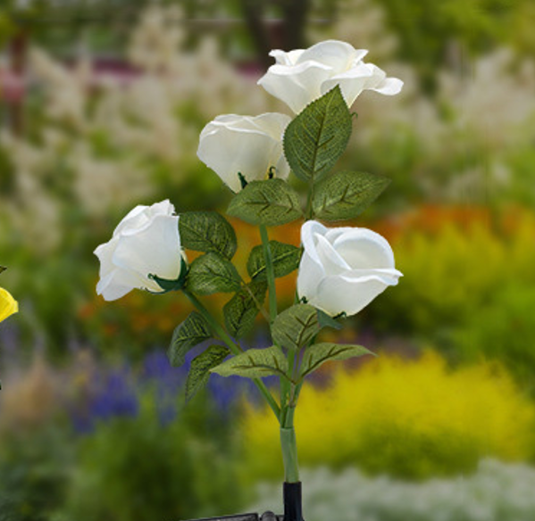 Lumière de paysage LED en acier inoxydable ABS rose étanche solaire créative contemporaine pour jardin 