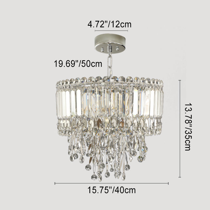 Moderne Luxus Zylinder Edelstahl Kristall 1/3 Licht Kronleuchter Für Wohnzimmer 