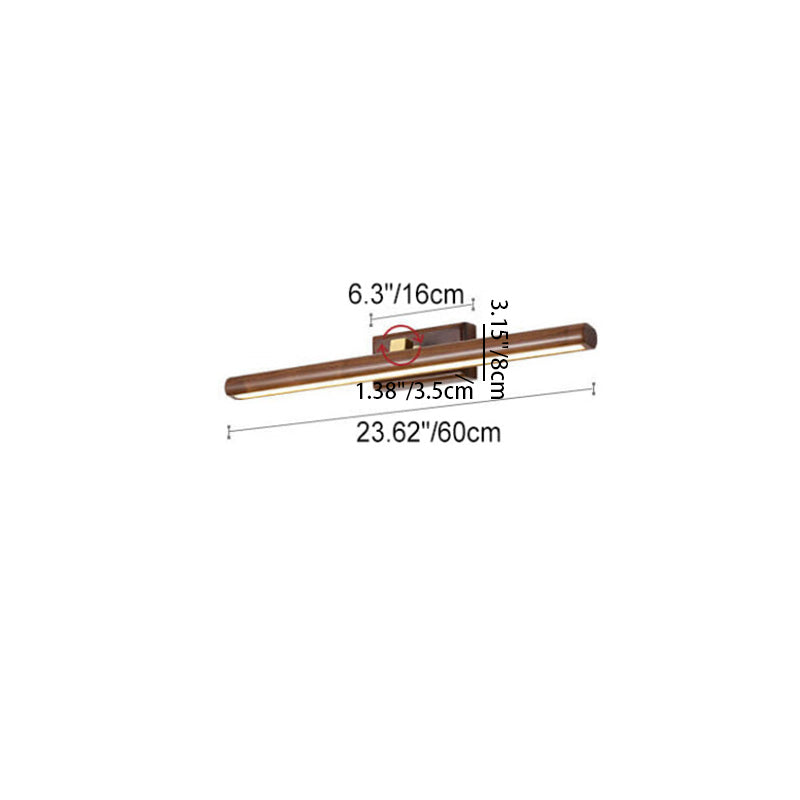 Nordic Minimalist Beechwood Copper Cylinder LED Bathroom Vanity Mirror Front Wall Sconce Lamp For Living Room &amp; Bathroom
