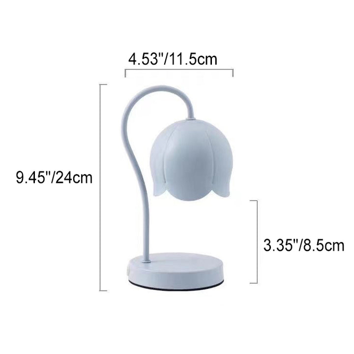 Contemporary Nordic Iron Glass Wood Flower 1-Light Melting Wax Table Lamp For Bedside