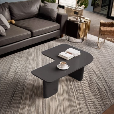 Mesa de Centro Cuadrada Rectangular Minimalista Moderna de Tablero de Fibra de Densidad Media Combinable para Sala de Estar 