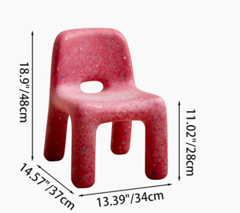Chaise pour enfants en plastique carré créatif contemporain avec dossier pour salon 