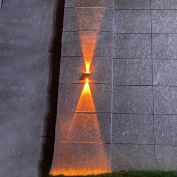 Einfache Solar-Trapez-Außenleuchten, wasserdicht, oben und unten, LED-Wandleuchte 