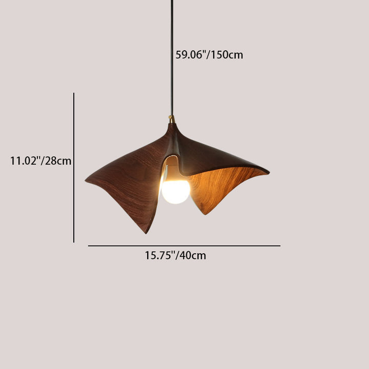 Lámpara colgante de 1 luz con pantalla de resina creativa nórdica 