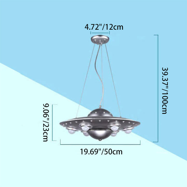 Lustre Enfant LED Soucoupe Volante OVNI Dessin Animé Créatif 
