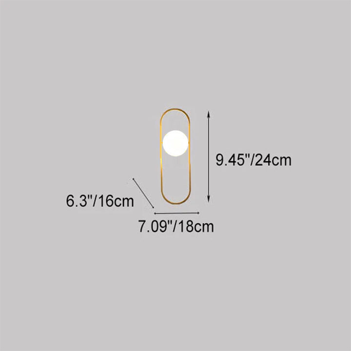 Modern Light Luxury Round Iron Glass 1-Light Wall Sconce Lamp