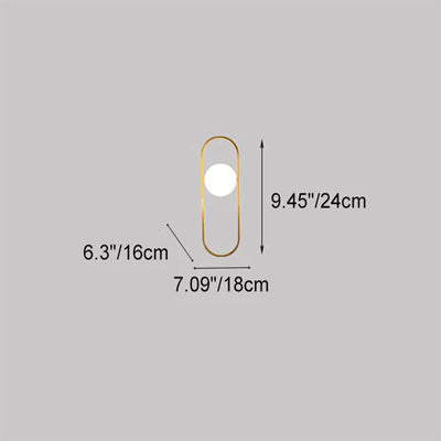 Moderne Leichte Luxus Runde Eisen Glas 1-Licht Wandleuchte Lampe 