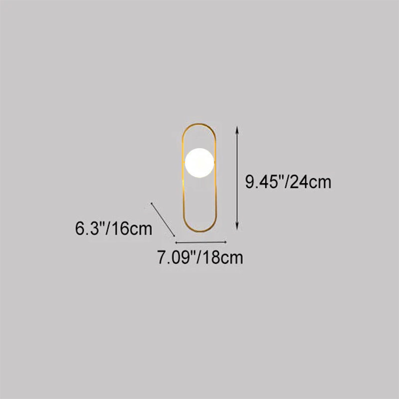 Moderne Leichte Luxus Runde Eisen Glas 1-Licht Wandleuchte Lampe 