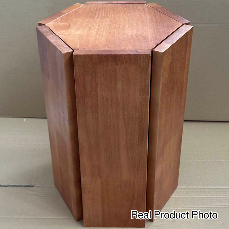 Simplicité Moderne Tabouret Bas Hexagonal en Bois Massif en Forme de Nid d&