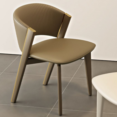 Contemporary Scandinavian Square Sector PU Carbon Steel Dining Chair Backrest Armless For Dining Room