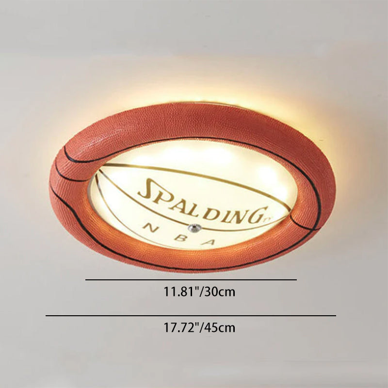 Creative Resin Basketball LED Flush Mount Ceiling Light