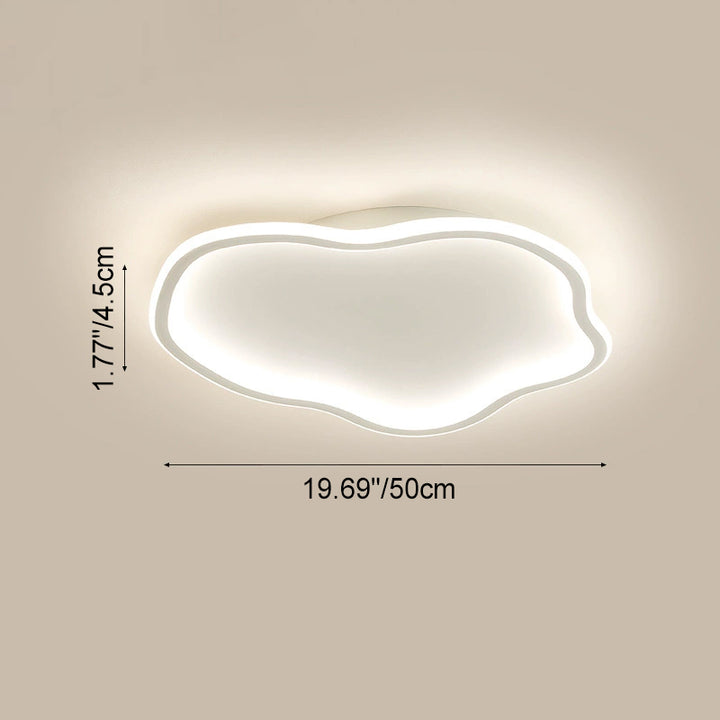 Modern Simplicity Cloud Shape Iron Acrylic LED Semi-Flush Mount Ceiling Light For Bedroom
