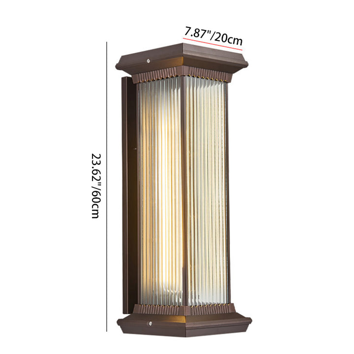Moderno Minimalista Impermeable Rectángulo Aluminio Vidrio 1/2 Luz Aplique de Pared Exterior Para Jardín 