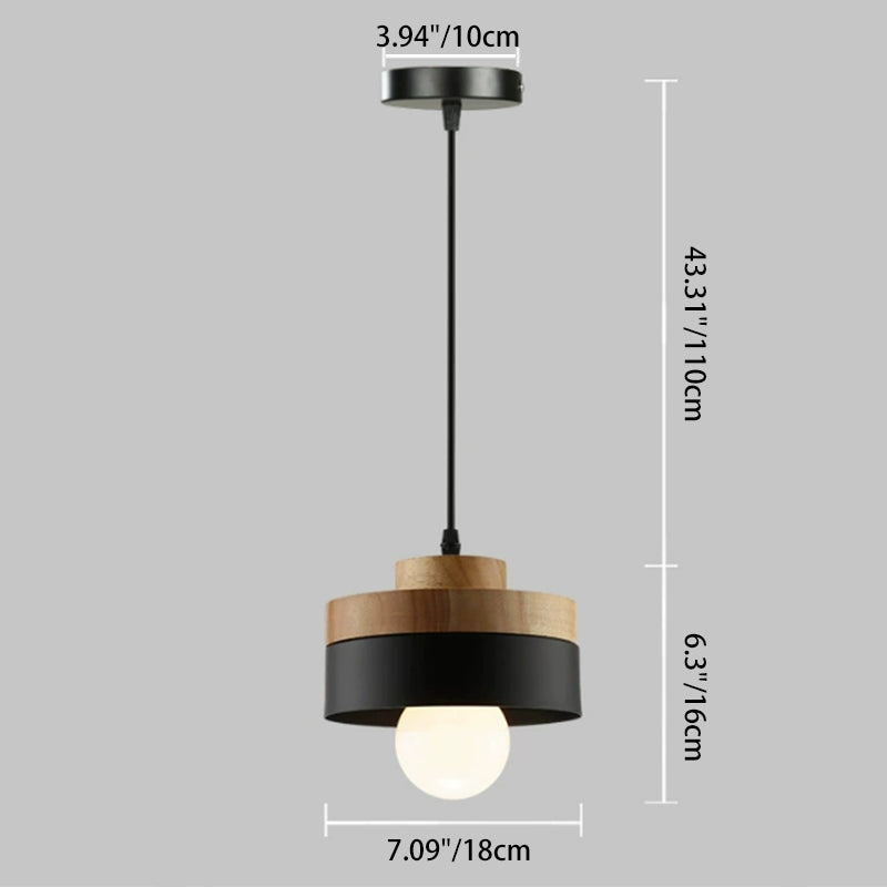 Suspension Luminaire Nordic Rond/Carré 1 Lumière 