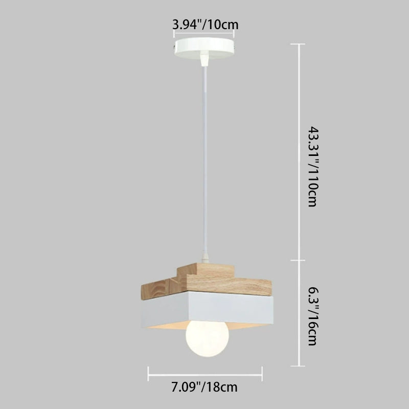 Suspension Luminaire Nordic Rond/Carré 1 Lumière 