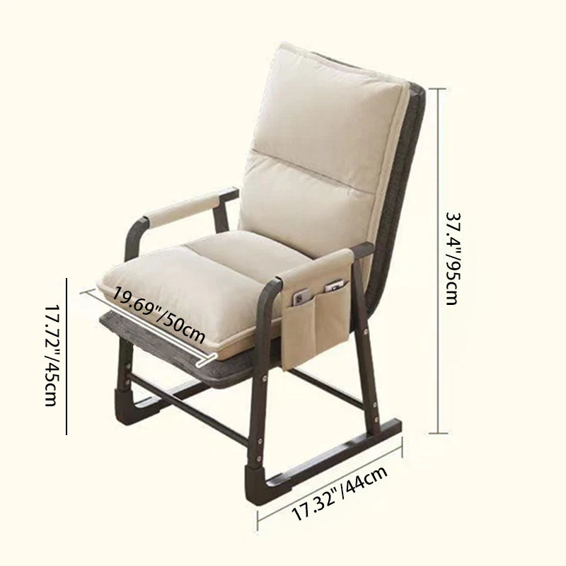 Moderner minimalistischer Stoff Kohlenstoffstahl Baumwolle quadratischer Schreibtischstuhl Fußstütze Rückenlehne verstellbar für Home Office 