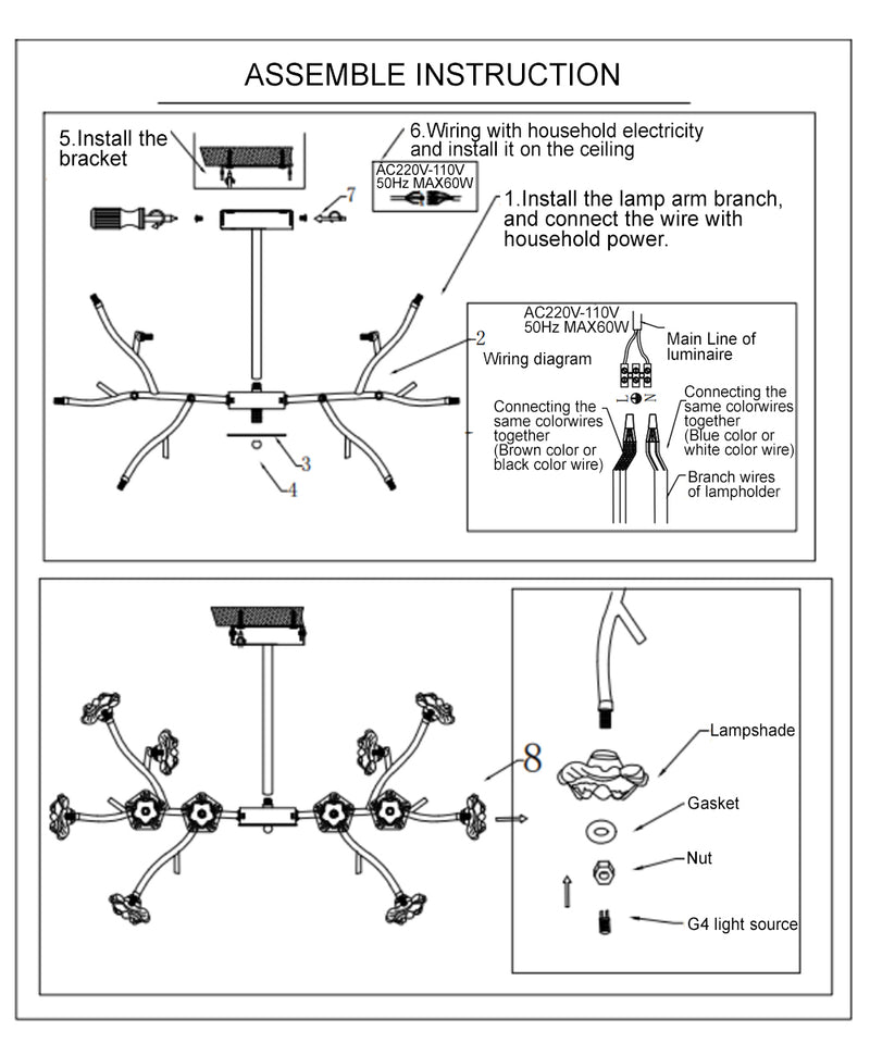 Plafonnier LED semi-encastré avec branche d&