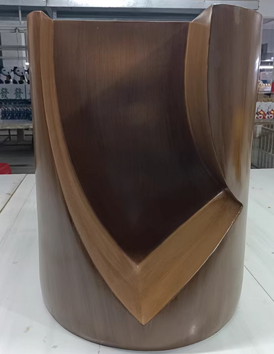 Table d'appoint cylindrique en résine de verre nordique contemporain à 2 niveaux pour salon 