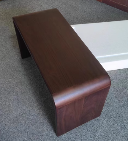 Mesa Auxiliar Cuadrada Rectangular Nórdica Contemporánea en Forma de C de Madera de Nogal para Sala de Estar 