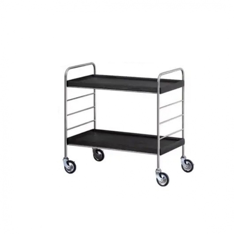 Mesa auxiliar de acero inoxidable con parte superior rectangular de trampa de madera maciza de estilo moderno transicional con estantes de almacenamiento giratorios de 2 niveles para sala de estar 