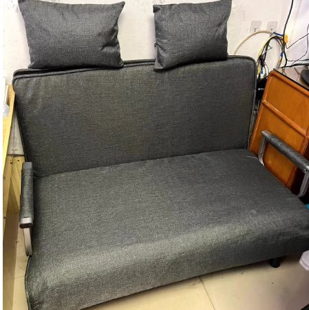 Modern Simplicity Wood Cotton Linen Sponge Foldable Rectangular Sofa Bed For Living Room