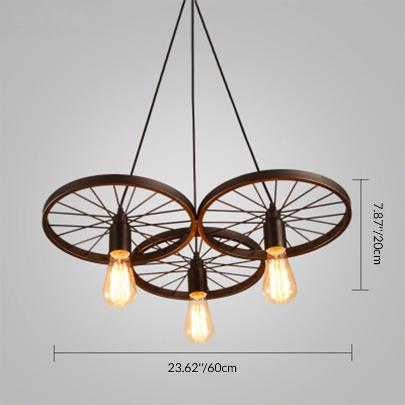 Industrial Creative Personality Wrought Iron Wheels 1/3/6-Light Chandelier