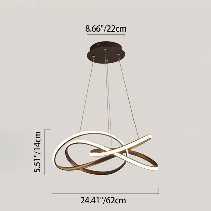 Nordic Art Curve Ring Aluminium Acryl LED Kronleuchter