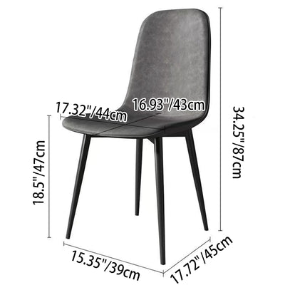 Contemporary Luxury Curved Faux Leather Upholstered Carbon Steel Dining Chair For Living Room